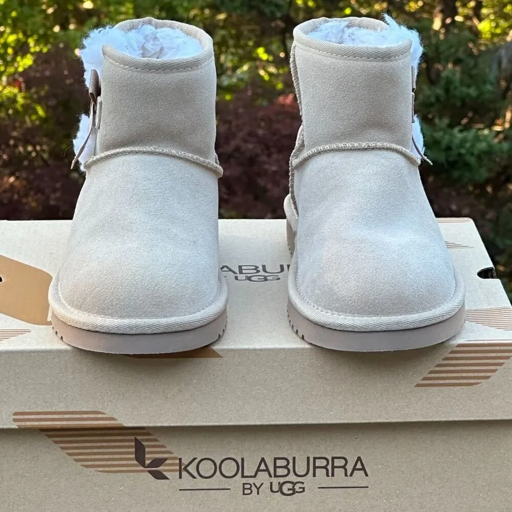 NIB Koolaburra by UGG Womens Shearling Bow Ankle Bootie - Womens 6 | Youth 4.5Y